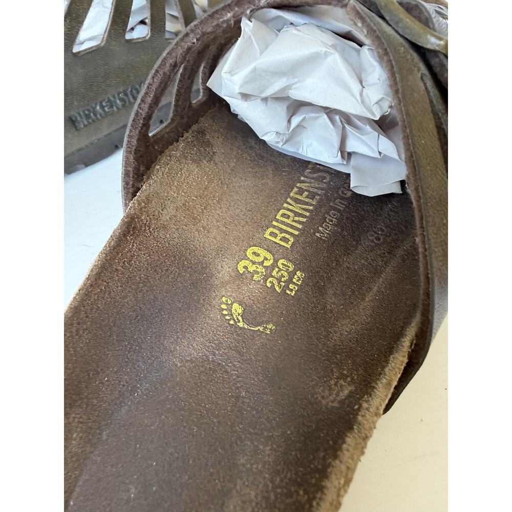 Birkenstock Granada Sandals Womens 8 EU 39 Olive Green Leather Strappy Buckle - Picture 5 of 7
